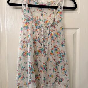 O'Neill White Floral Sleeveless Blouse